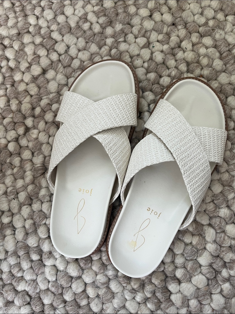 Joie White Leather Slide
